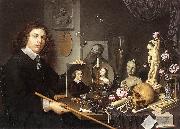 BAILLY, David Self-Portrait with Vanitas Symbols dddw oil painting artist